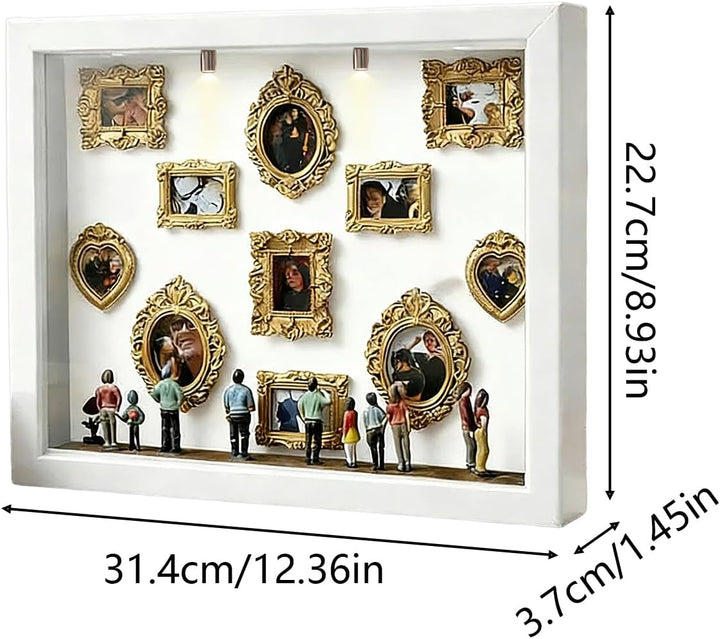 Miniatur Museum of Us Bilderrahmen - DIY Mini Museum Silhouette Box Mit 11 Stück Mini-Fotorahmen Und