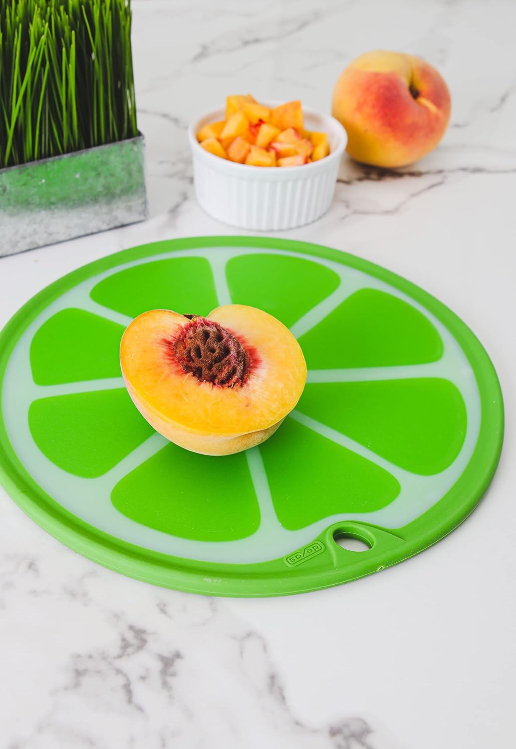 Dexas Citrus Slice Schneidebrett/Servierbrett, 23 cm, Limettengrün, Limette