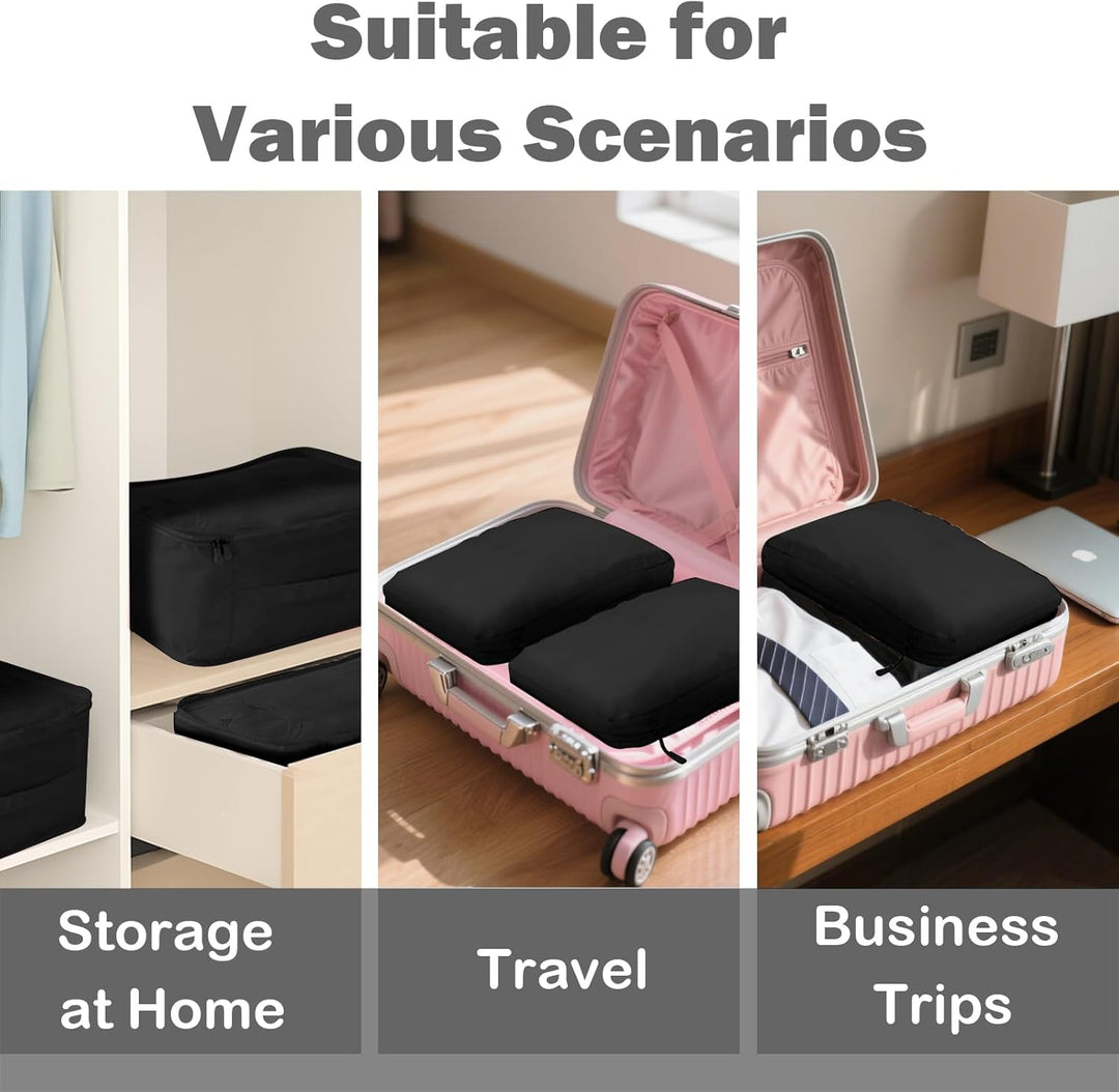 Grosse Koffer Organizer 40×20×25, 2 Stück Packwürfel Kompression & 4 Stück Mesh Packing Cubes, Koffe