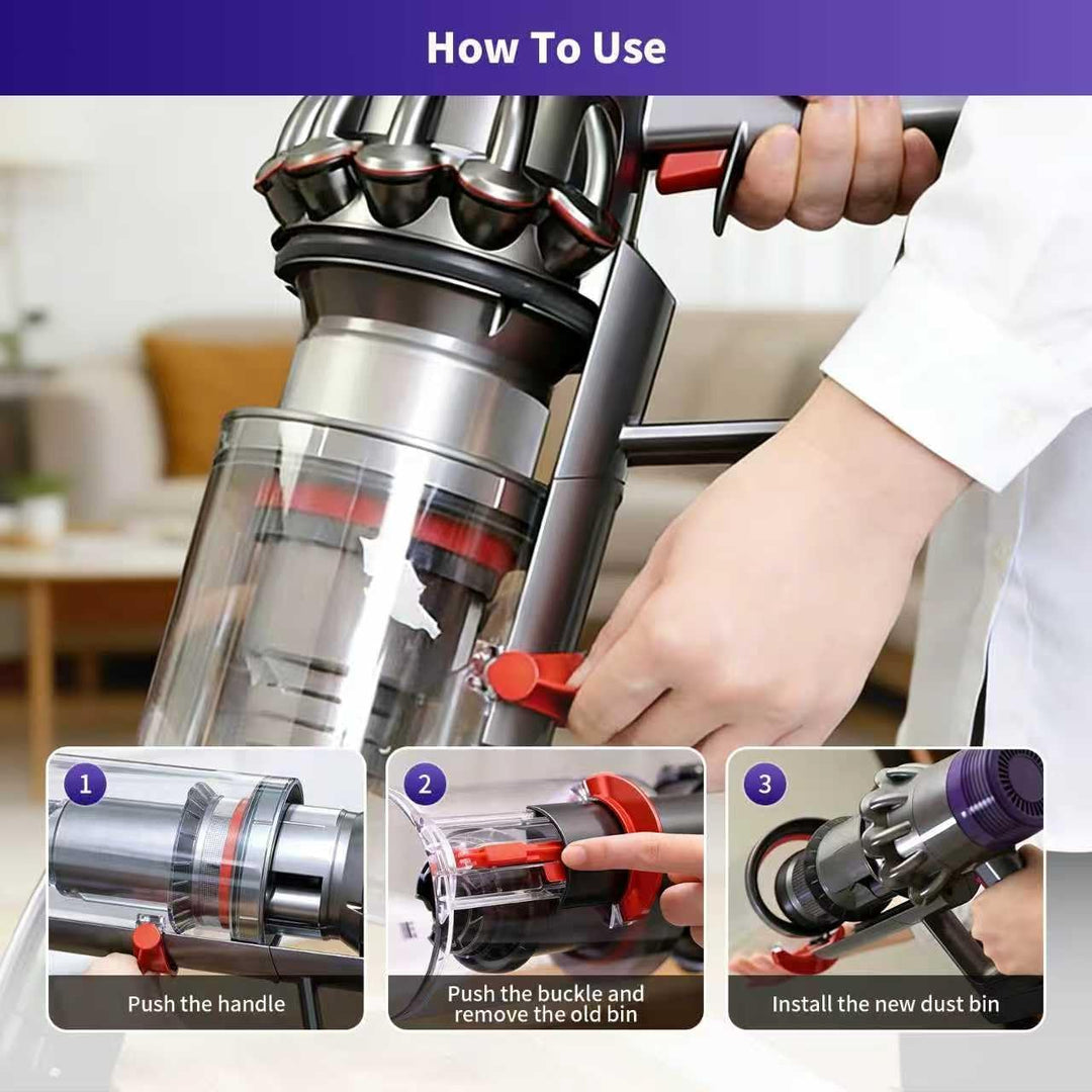 Verbesserter Ersatz Staubbehälter kompatibel mit Dyson V11 V15 SV14 SV15 SV22 Staubsauger Transparen