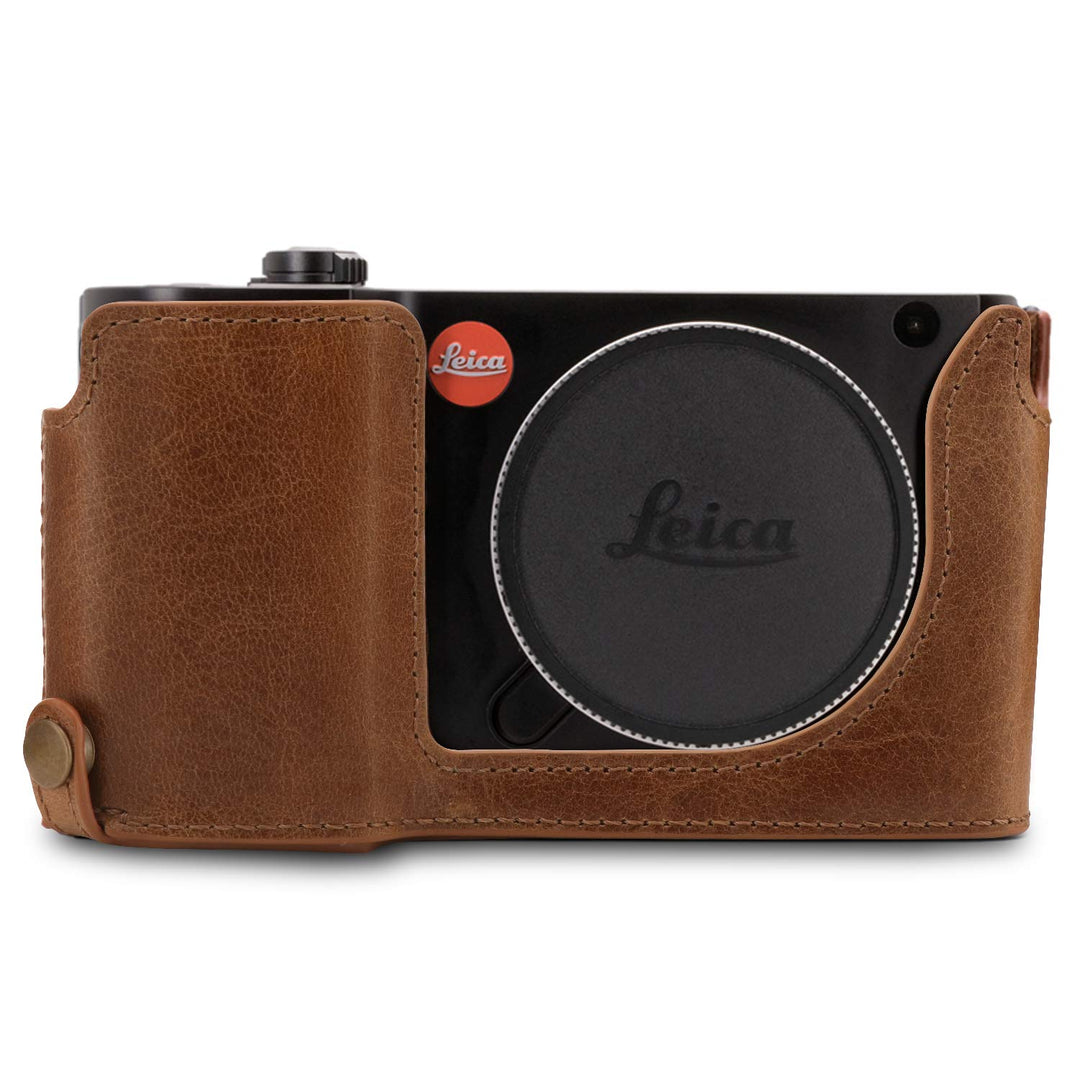 MegaGear MG1726 Ever Ready Kameratasche aus echtem Leder, kompatibel mit Leica TL2, TL, Dunkelbraun,