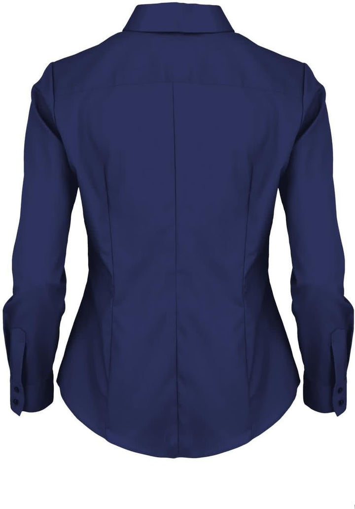 Seidensticker Damen Bluse - City Bluse - Hemdbluse - Slim Fit - Kurzarm - Uni - Stretch 32 Dunkelbla