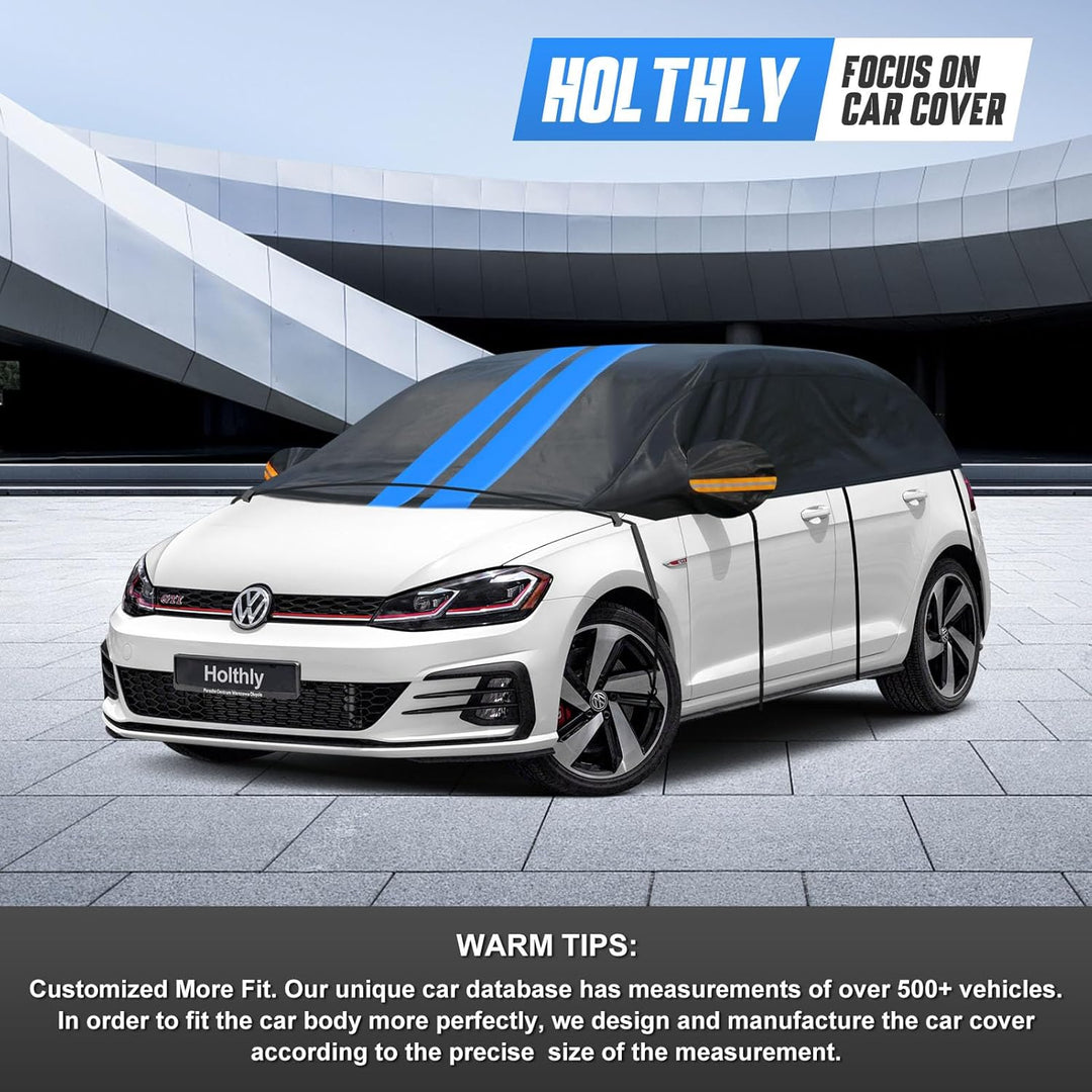 Halbgarage für Auto Winter,Halbgarage Oben Wasserdicht Atmungsaktiv Autoabdeckung,Abdeckplane Halbab