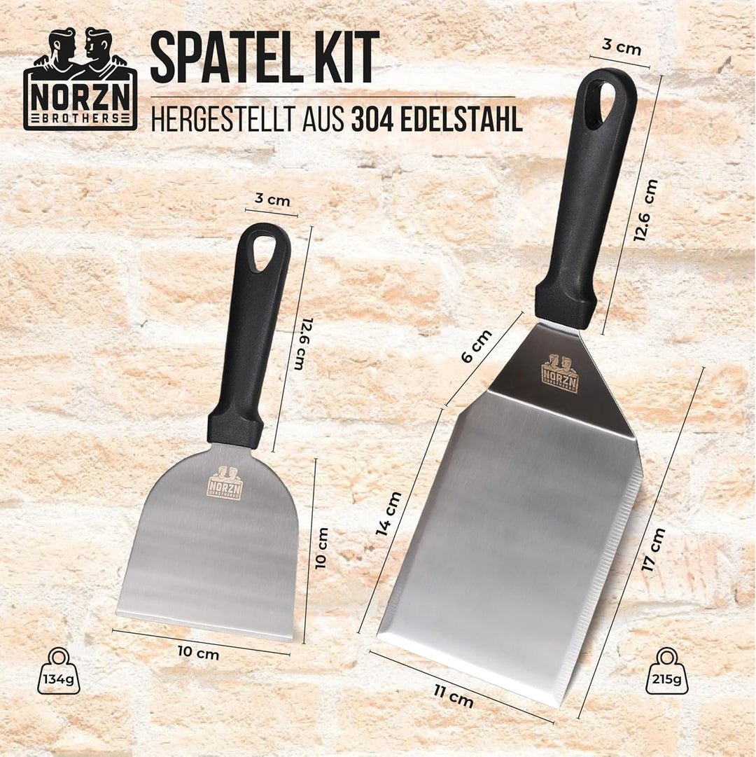 Grillspachtel Edelstahl 304 Set – Plancha Zubehör inkl. Plancha Spachtel und Grill Schaber. Grill Sp