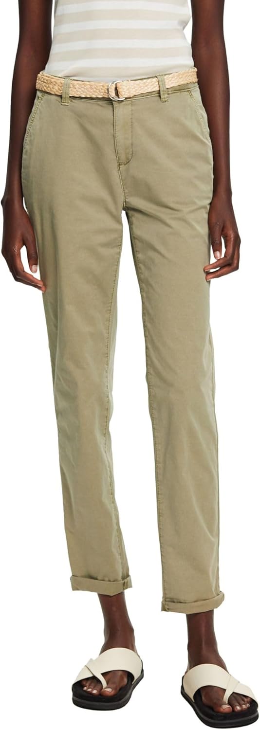 ESPRIT Damen Hose 32W / 30L 345/Light Khaki, 32W / 30L 345/Light Khaki