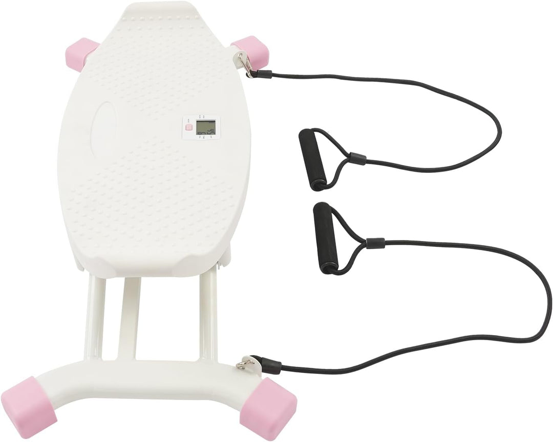 Slide Stepper Fitnessgerät, Waist Twister Machine mit Widerstandsbändern & LCD-Display, Ganzkörper H