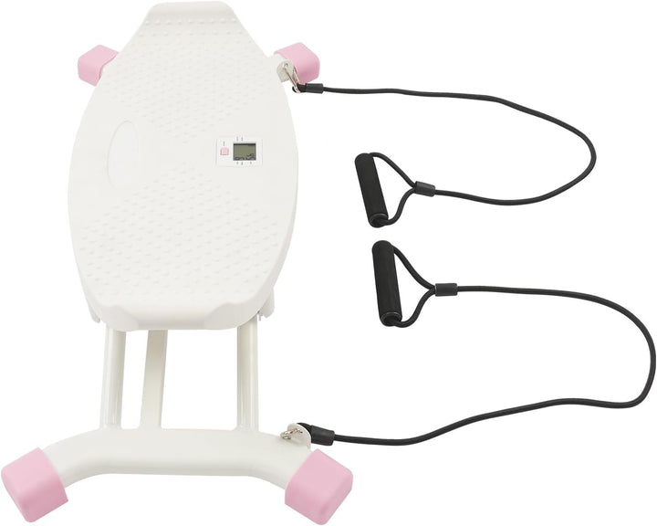Slide Stepper Fitnessgerät, Waist Twister Machine mit Widerstandsbändern & LCD-Display, Ganzkörper H