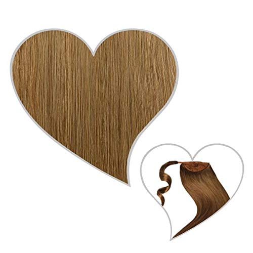 GLOBAL EXTEND® Ponytail | Zopf Extensions aus Echthaar (50 cm, dunkelblond) 50 cm dunkelblond