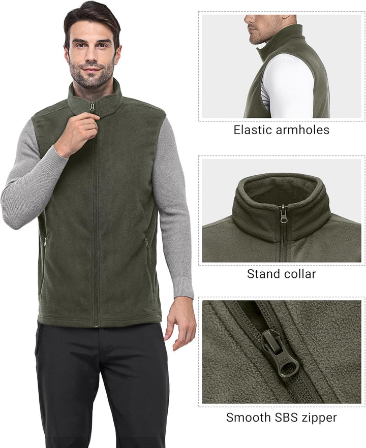 Outdoor Ventures Fleece Weste Herren Leicht Ärmellose Fleeceweste Jacke Winddicht Warm Gefütterte Wi