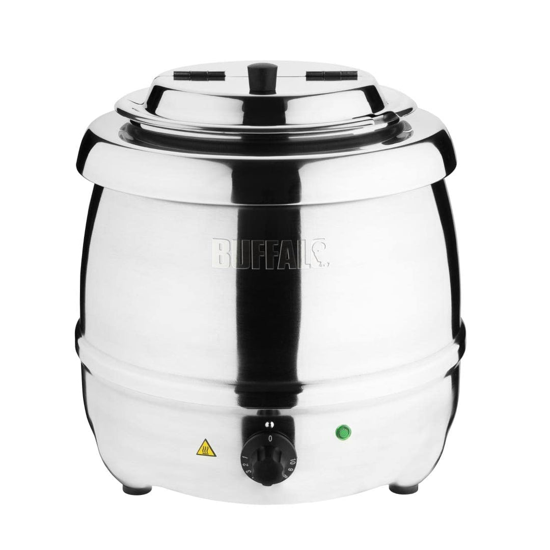 Buffalo L714 Edelstahl-Suppenkessel, 10 l, gewerblicher elektrischer Kessel, 360 x 345 mm Silber 360
