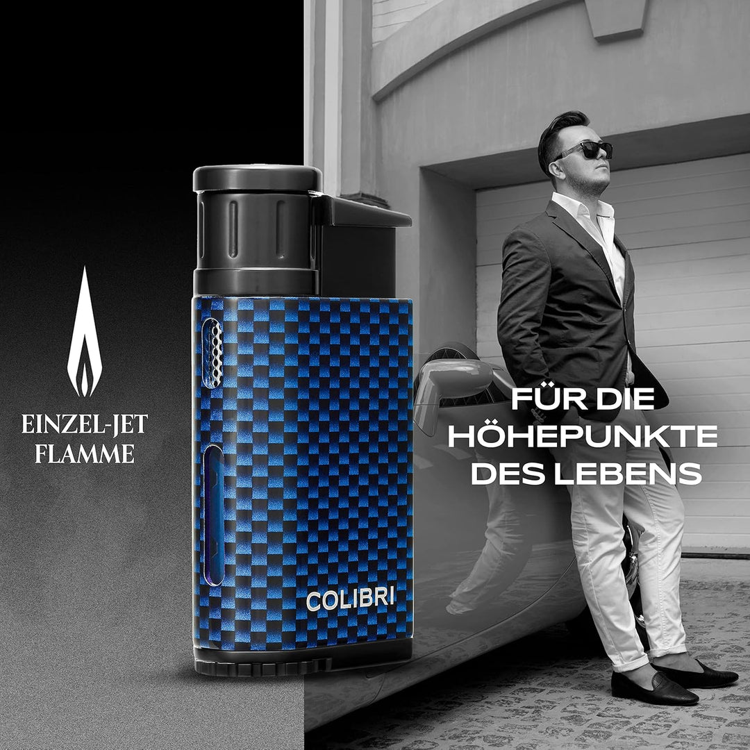 Colibri Evo Sturmfeuerzeug - Windbeständig - Extragrosse Einstellrad - Jet Feuerzeug Mit Einzel Jetf