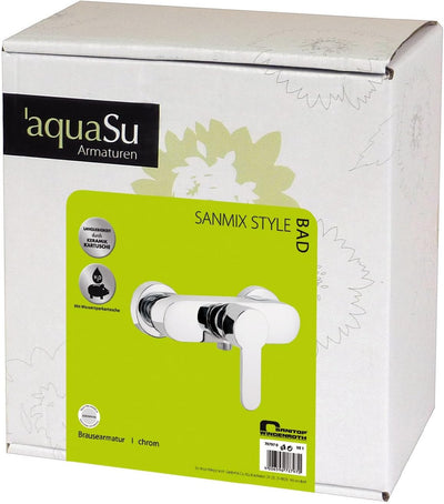 aquaSu® Einhandmischer Sanmix Style für Brause | Chrom | Wasserhahn | Einhebelmischer Chrom | Sanmix