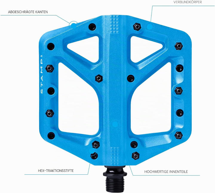Crankbrothers Stamp Flat BMX/MTB Fahrradpedal – Plattform-Fahrradpedal, minimales Profil, Verstellba