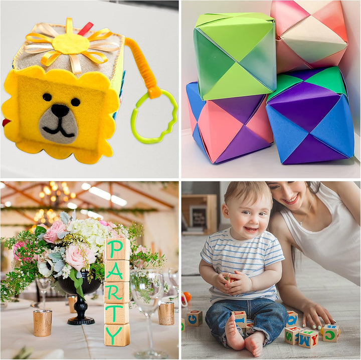 Belle Vous Holzwürfel Gross (20Stk) Holz Würfel 5 x 5 x 5cm Holzklötze Natur - Naturbelassen Unbehan