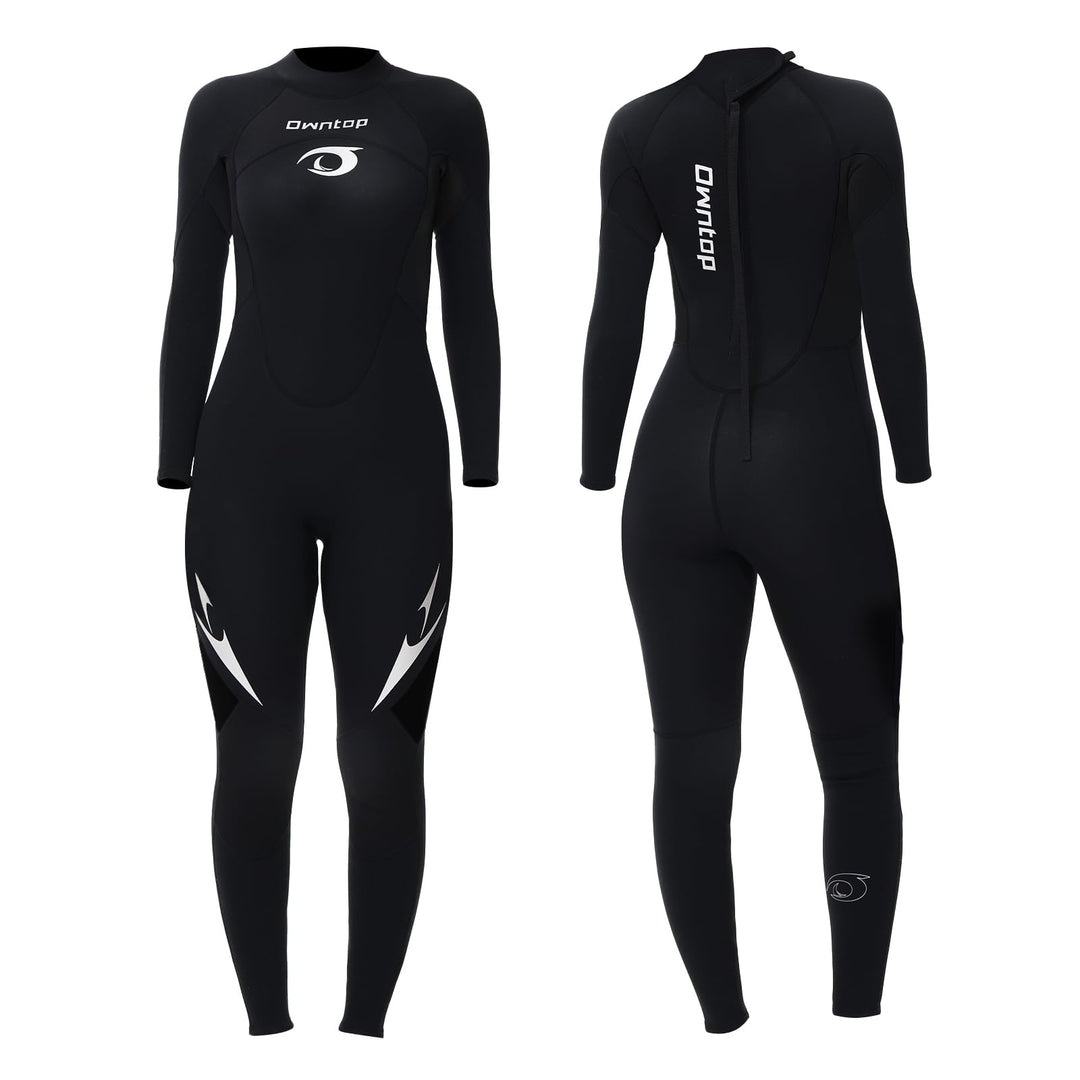 Owntop Herren Damen Ganzkörper 3/2mm Neoprenanzug, Ultra-Stretch Langarm Winter Neoprenanzug, Rücken