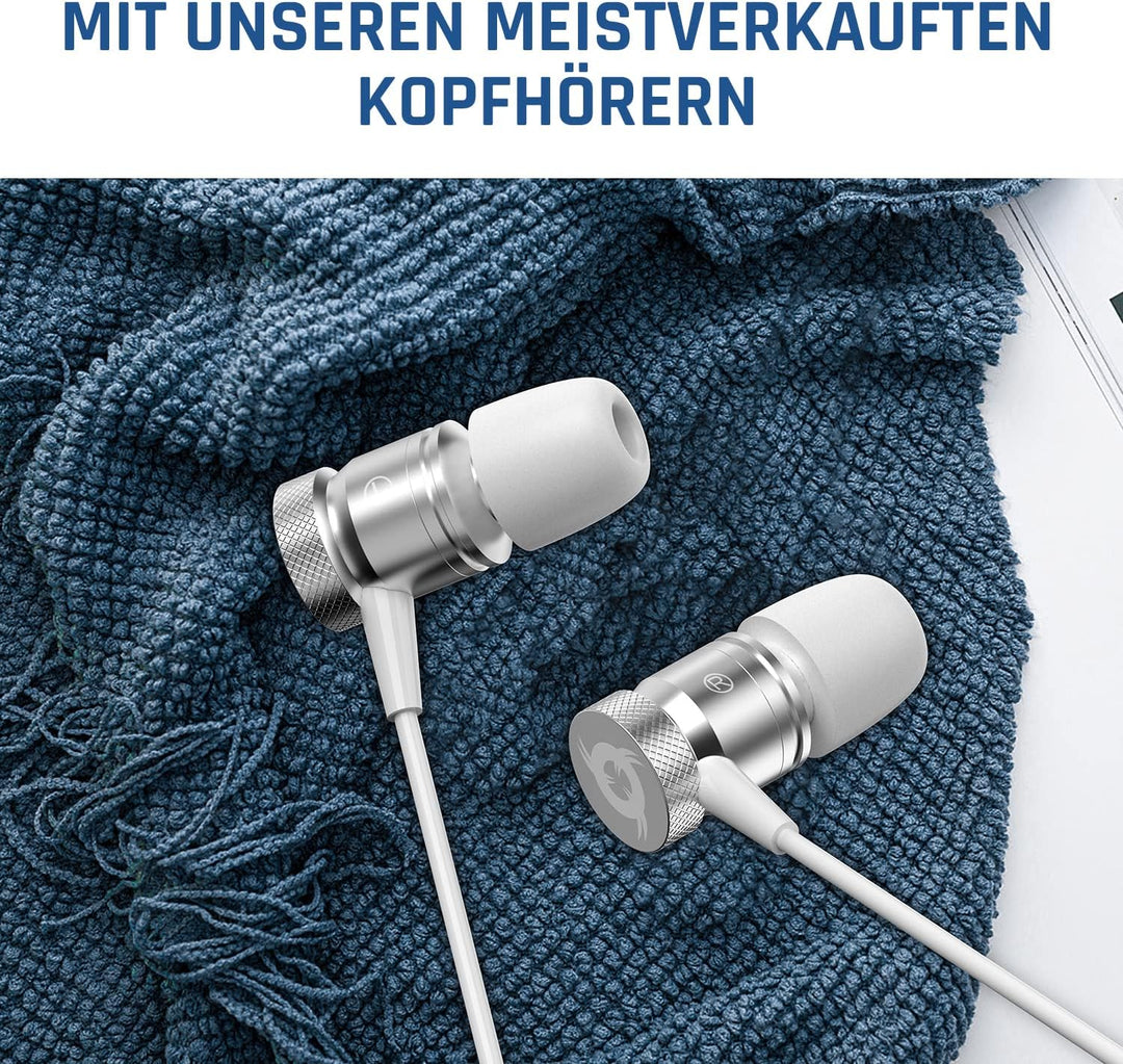 KLIM Discman - Tragbarer CD Player mit eingebautem Akku, inklusive KLIM Fusion Kopfhörer. Kompakter
