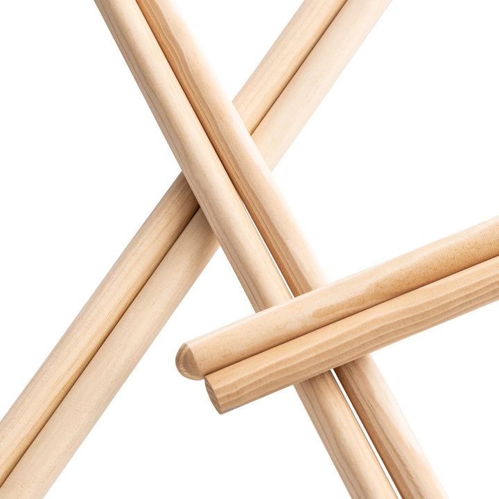 Mendi 6 Holzstäbe Natural 120 cm ⌀ 28 mm, Natur