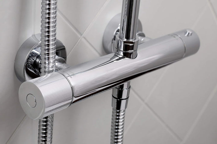 Bristan Quadrato QD SHXDIVFF C Duschgarnitur, mit Regendusche/Umschalter/Duschstange