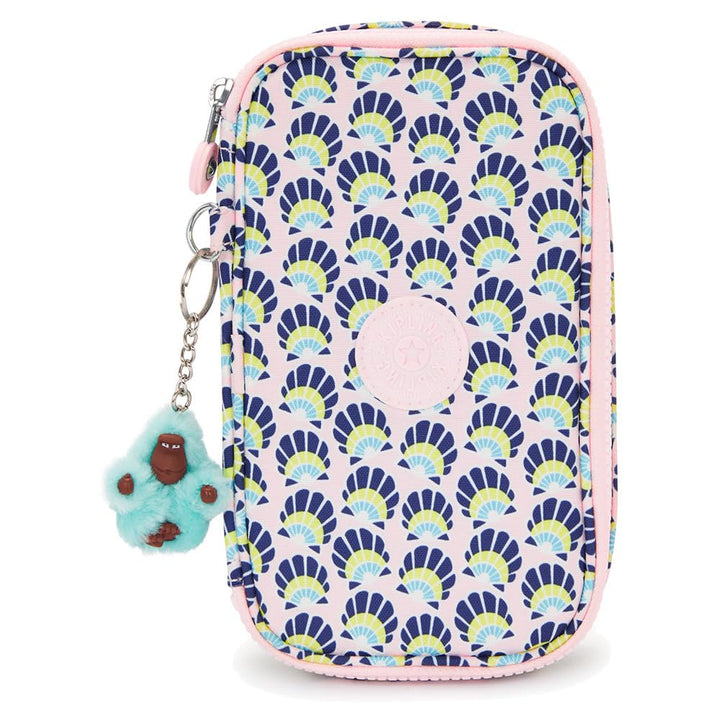 Kipling 50 PENS Medium pencase, Pouches, Cases, Geo Shell (Blue), Geo Shell