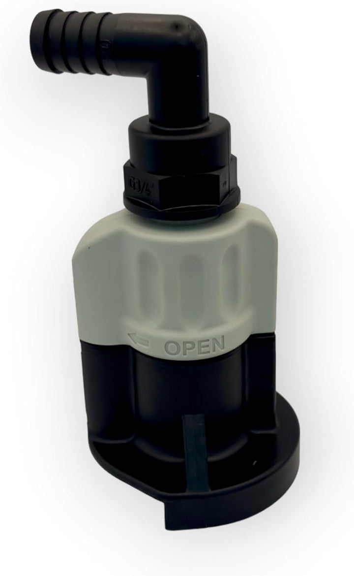 Piusi SEC-Anschluss für AdBlue/DEF- und Wasserfässer mit 90° Ausgang und 3/4"-Schlauchhalter | F1545