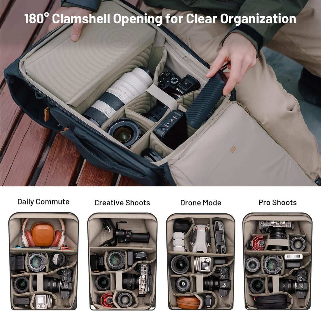 PGYTECH OneGo 2 Kamerarucksack 20L-25L mit Laptop/iPad-Fach Wasserdichter Kamerarucksack für urbane