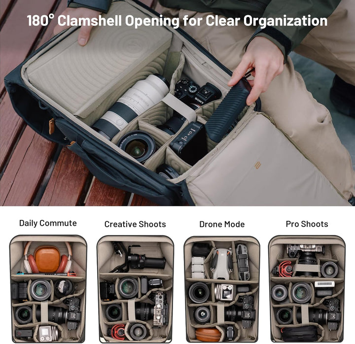 PGYTECH OneGo 2 Kamerarucksack 20L-25L mit Laptop/iPad-Fach Wasserdichter Kamerarucksack für urbane