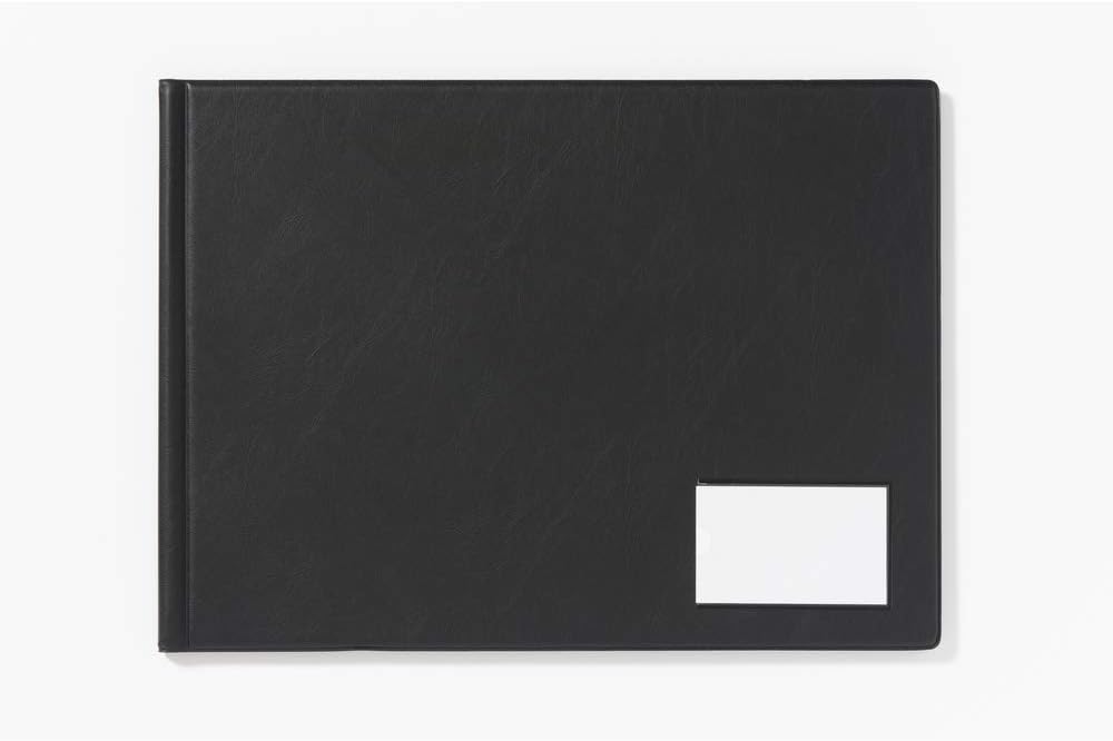 Exacompta Sichtmappe mit Deckel PVC, DIN A3 quer 24 Hüllen Goldline, 1 Stück schwarz 24 Taschen A3 (