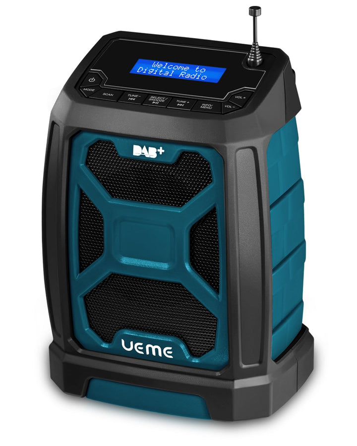 Baustellenradio DAB Mit Akku Aufladbar (6000mAh), DAB+, FM Radio, Bluetooth 5.0, Dual Radiowecker, A