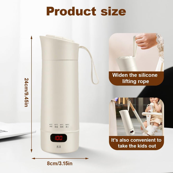 Reise Wasserkocher Klein, 400ML Tragbarer Mini Wasserkocher mit 4 einstellbare Temperaturstufen, 300