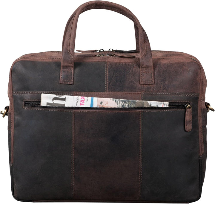 STILORD 'Conrad' Businesstasche Aktentasche Leder mit 15.6 Zoll Laptop-Fach Zweifachteilung Vintage