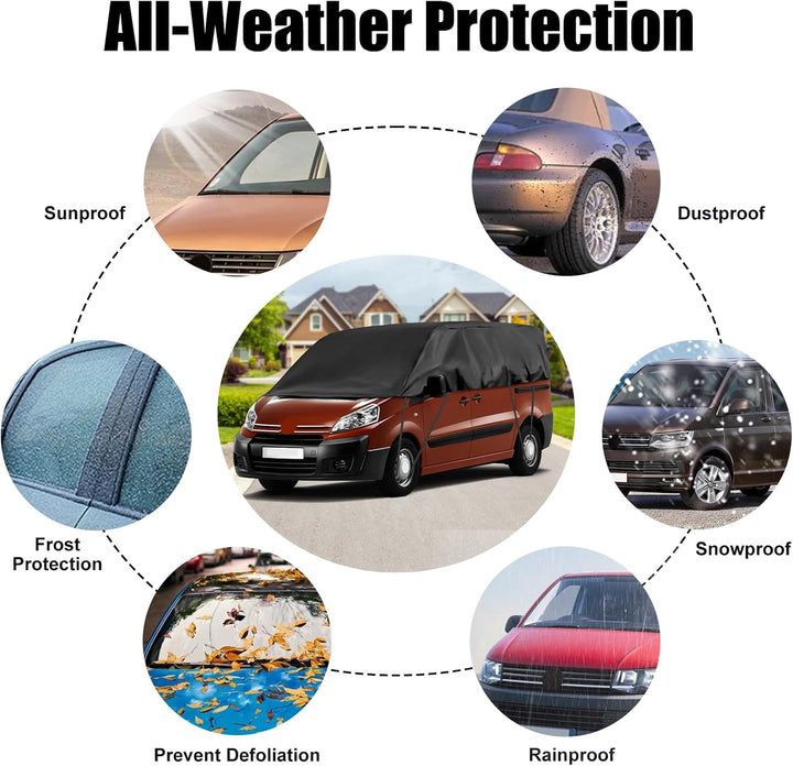 Autoabdeckung Wasserdicht Ersatz für Citroen Jumpy SWB 2016-2025, Sonnenfest Hälfte Autoabdeckung, H