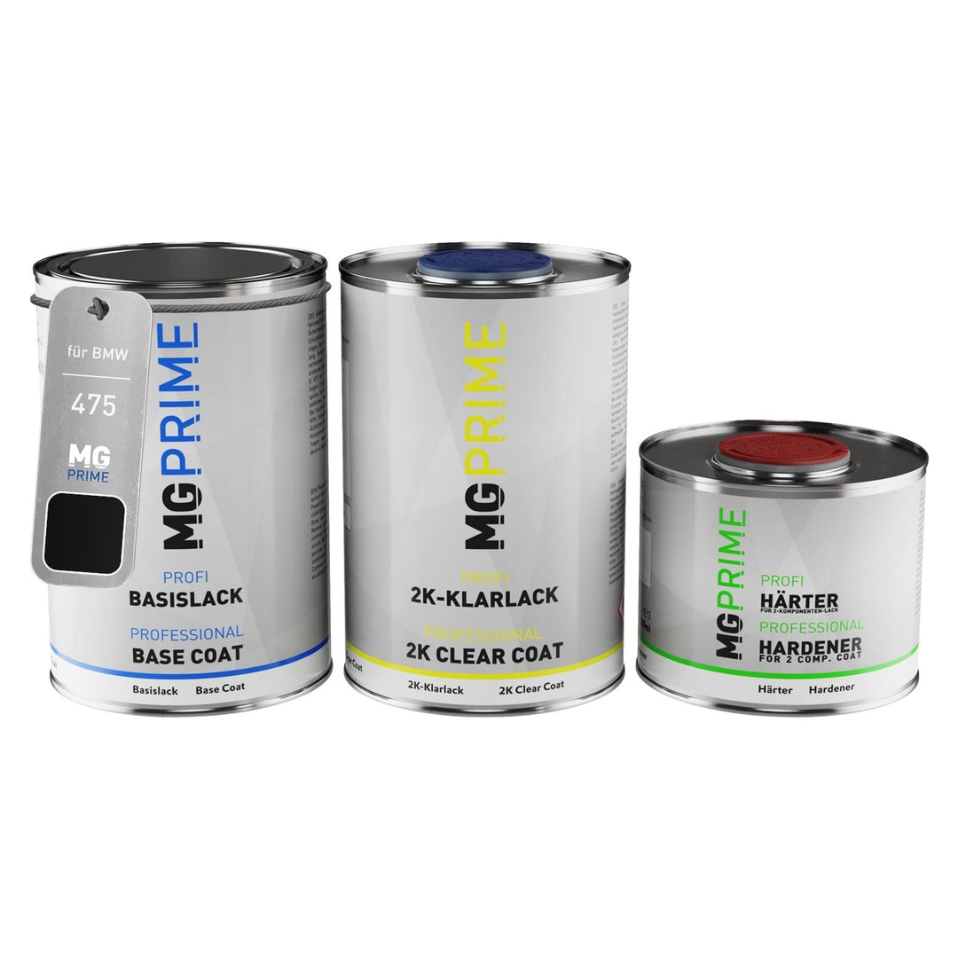 MG PRIME Autolack Dose Set für BMW 475 Blacksapphire Perlcolor/Saphirschwarz Metallic Basislack 2K K
