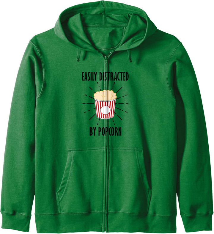 Abgelenkt durch Popcorn Filme schauen und Mais essen Kapuzenjacke