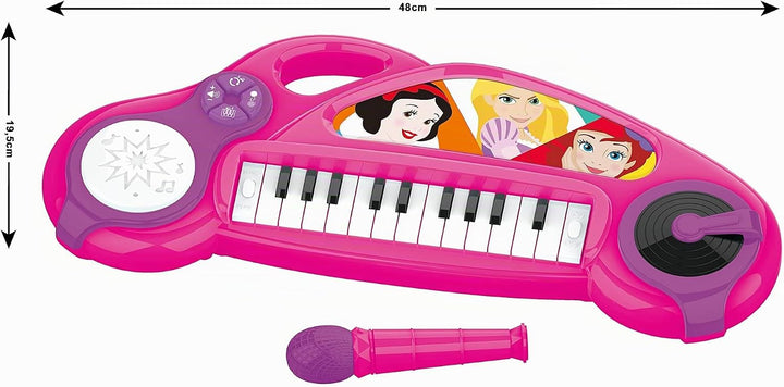 Lexibook, Disney Prinzessin, Elektronisches Klavier für Kinder mit Lichteffekten, Mikrofon, Schlagze
