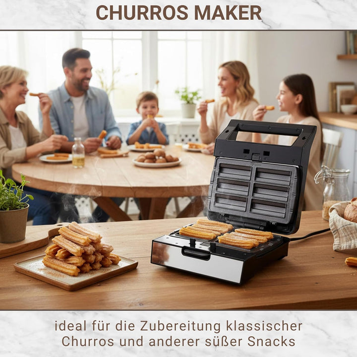 Syntrox Germany MM-1400W-Gusto-Churros Maker für 6 Churros - Mit Wechselplatten System
