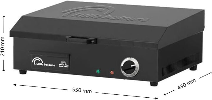 LITTLE BALANCE 8668 Snack Plus Black Edition, Elektrische Grillplatte für 6-8 Personen, Kochplatte a