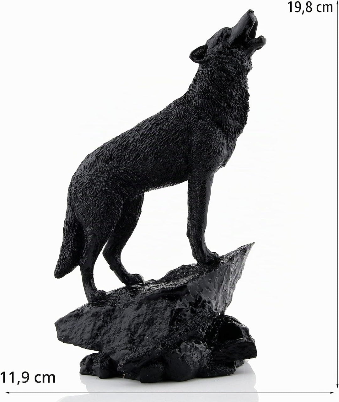 Schwarzer Wolf-Skulptur Wildtier-Heulender Wolf, Statue und Figur Black001, Black001