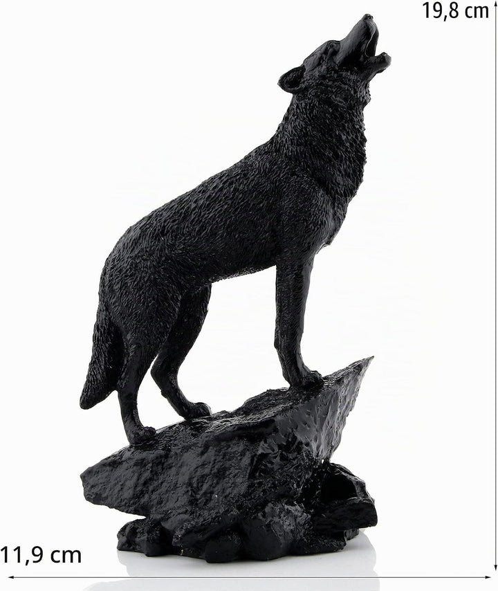 Schwarzer Wolf-Skulptur Wildtier-Heulender Wolf, Statue und Figur Black001, Black001