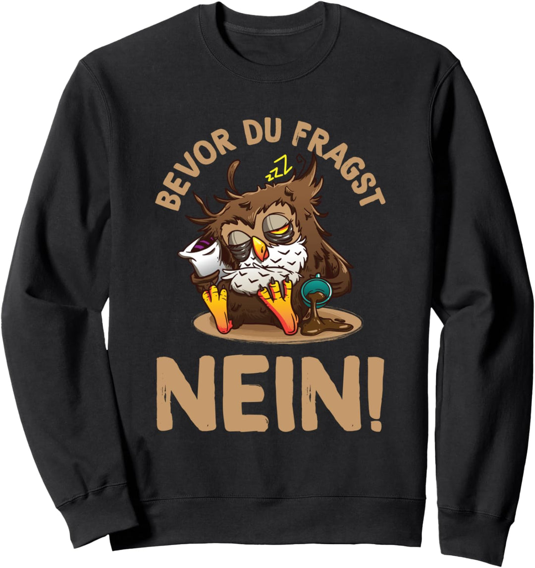 Bevor Du Fragst Nein Lustiges Spruch Statement Eulen Sweatshirt