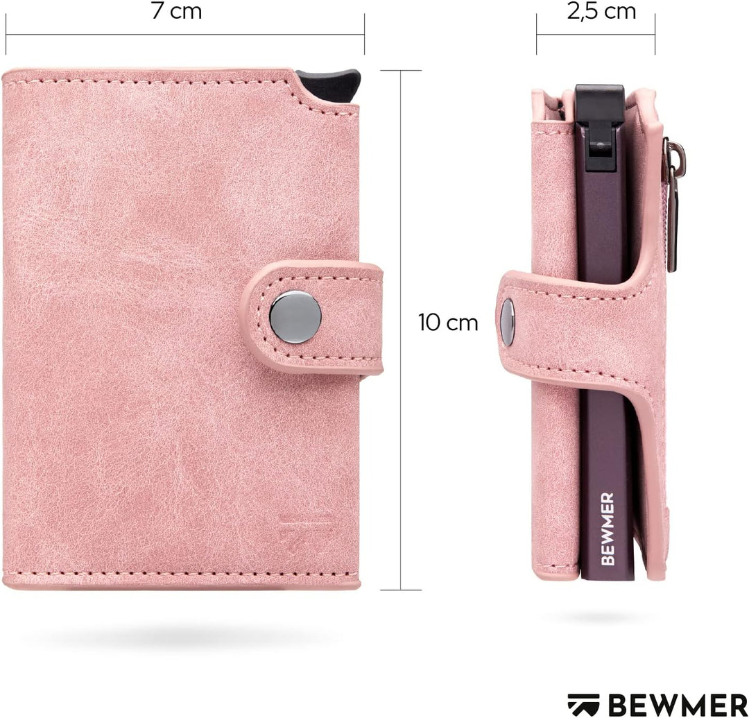 BEWMER 2 Shielded | Herren und Damen Slim Wallet mit RFID-Schutz Anti-Cloning | Kartenetui mit Münzf