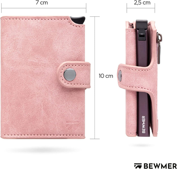 BEWMER 2 Shielded | Herren und Damen Slim Wallet mit RFID-Schutz Anti-Cloning | Kartenetui mit Münzf