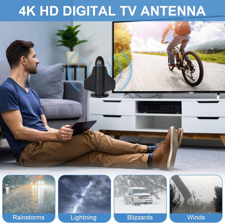 DVB-T/DVBT2 Antenne, 4K 1080P Digitale TV-Antenne, leistungsstarke HDTV-Antenne für den Innen- und A