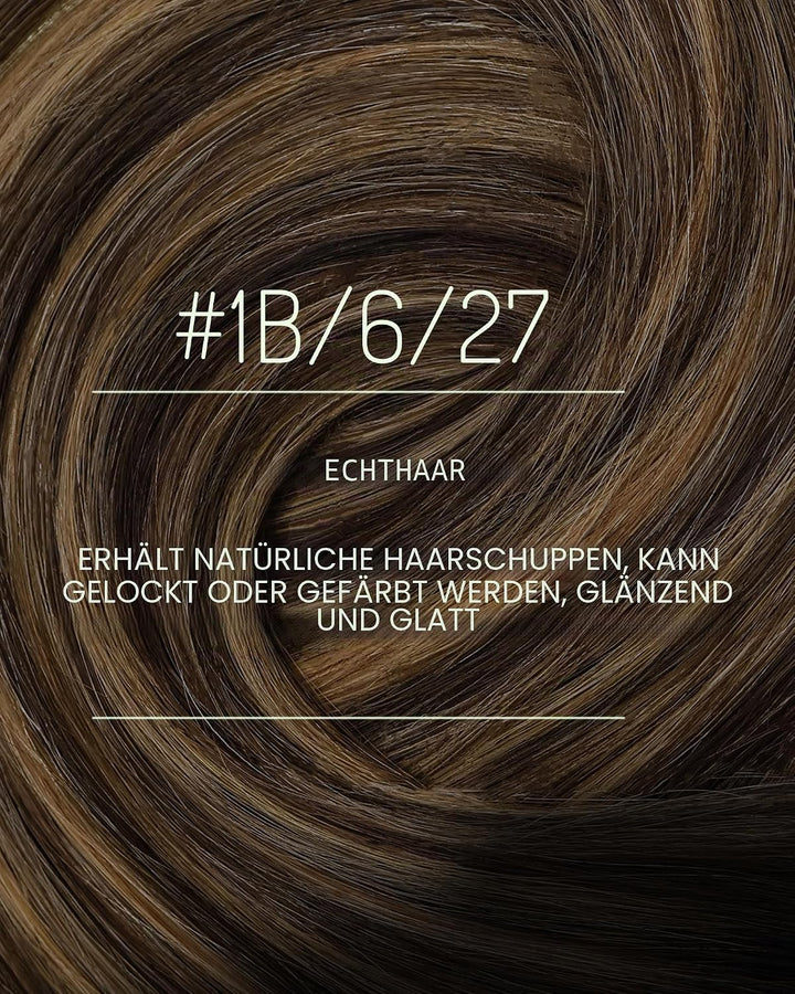 RUNATURE Echthaar Extensions Clip in Balayage 50cm 120g Echte Natürlich Schwarz Und Braun bis Blond