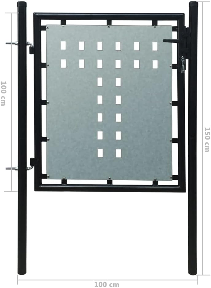 WIFESE Gartentor 100x150 cm Zauntor GartentüR Gartenzaun Doppelstabmattenzaun Gartenzaun Komplettset