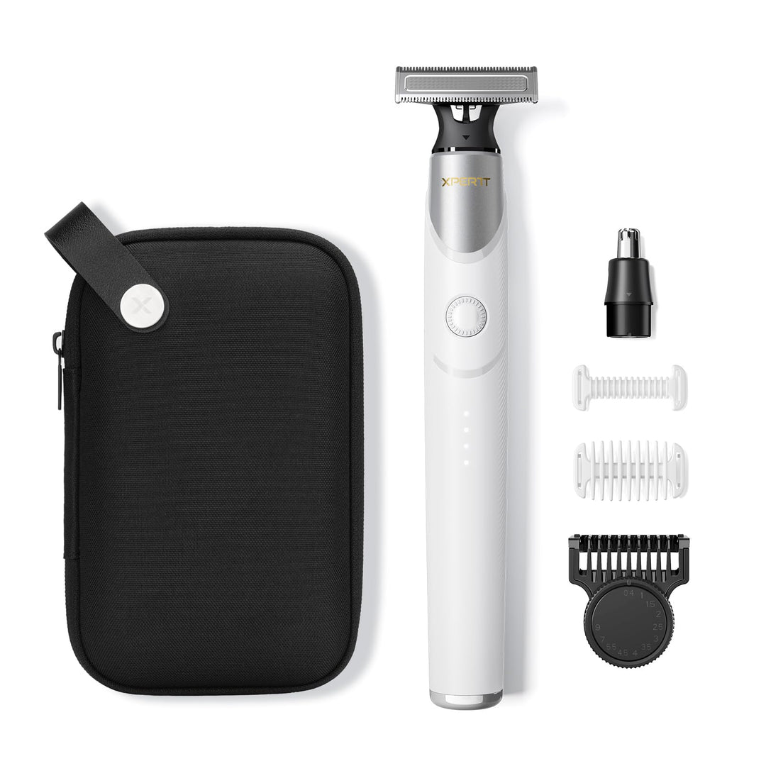 Xpert T Magnetisch Rasierer Damen Elektrisch Herren mit Tasche, Unisex Barttrimmer mit Nasenhaartrim