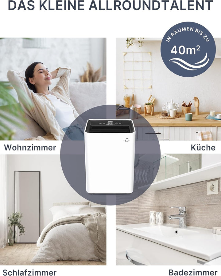 Comedes Demecto 10 eco – Geräuscharmer Effizienter Luftentfeuchter für Schlaf- und Kinderzimmer, lei