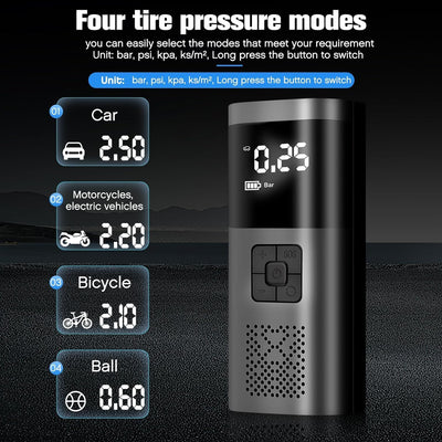 ZEYXINH Elektrische Luftpumpe, Tragbare Fahrradpumpe 6000mAh Akku, 150 PSI Elektrischer Kompressor m