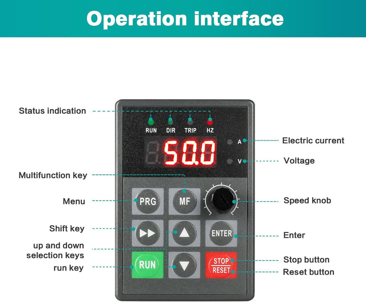 Jadeshay Frequenzumrichter, 220V 1.5 kW VFD Frequenzumrichter 1 Phasiger Eingang 3 Phasiger Ausgang