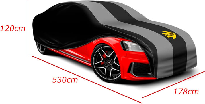 MOMO AUTOABDECKUNG INNEN 1 SCHICHT ELASTISCH - AUTO SCHUTZHÜLLE INDOOR GRÖSSE XL (530x178x120 CM) 1