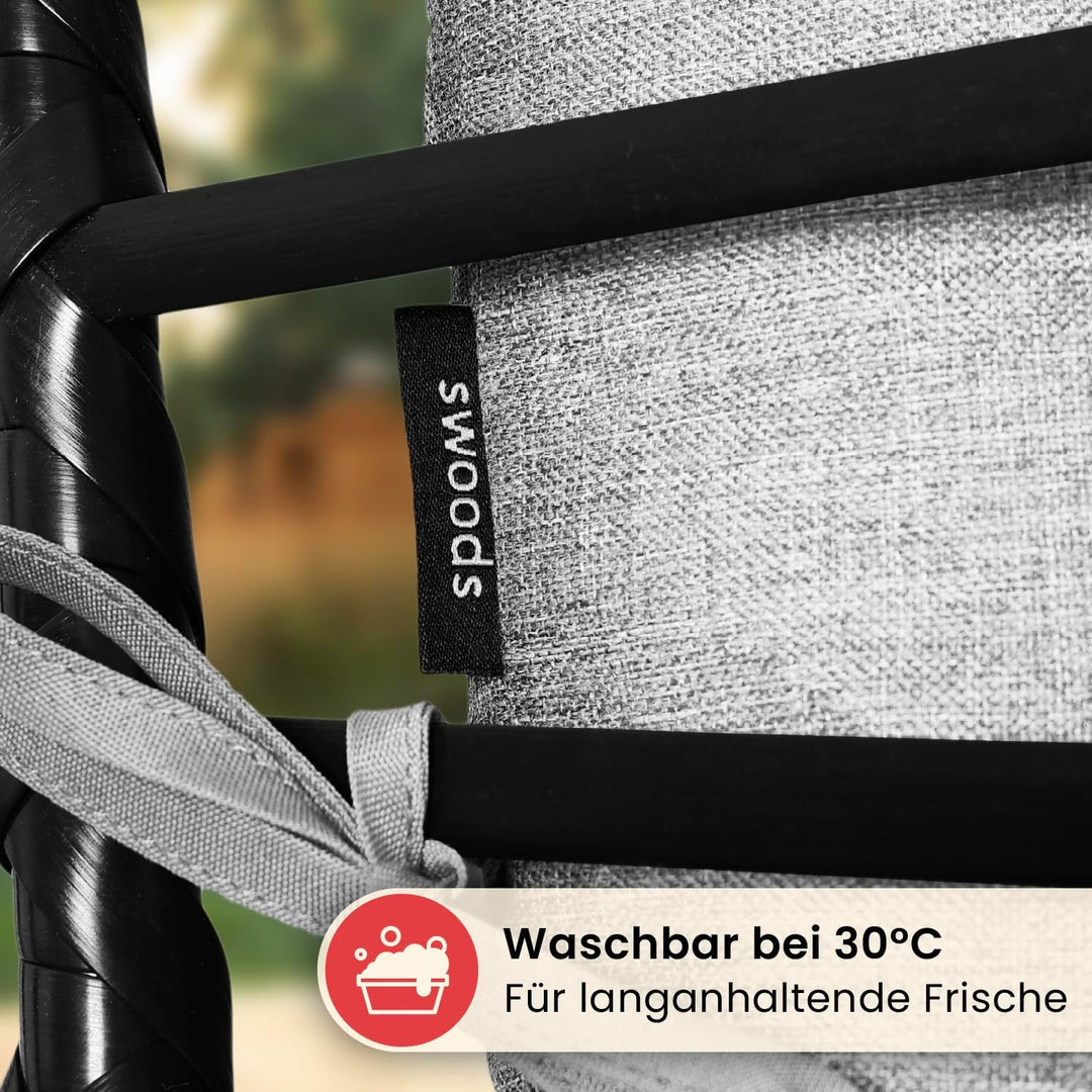 Swoods XXL Hängesessel mit Gestell - Hängesessel Für Indoor und Outdoor - Inkl. Kissen - Egg Chair -